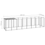 vidaXL Padoc pentru câini, argintiu, 4,84 m², oțel