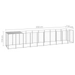 vidaXL Padoc pentru câini, argintiu, 6,05 m², oțel vidaXL Padoc pentru câini, argintiu, 6,05 m², oțel