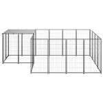 vidaXL Padoc pentru câini, negru, 6,05 m², oțel vidaXL Padoc pentru câini, negru, 6,05 m², oțel