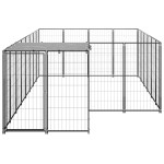 vidaXL Padoc pentru câini, negru, 8,47 m², oțel vidaXL Padoc pentru câini, negru, 8,47 m², oțel