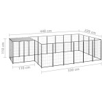vidaXL Padoc pentru câini, negru, 8,47 m², oțel vidaXL Padoc pentru câini, negru, 8,47 m², oțel
