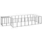 vidaXL Padoc pentru câini, negru, 10,89 m², oțel vidaXL Padoc pentru câini, negru, 10,89 m², oțel