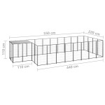 vidaXL Padoc pentru câini, negru, 10,89 m², oțel vidaXL Padoc pentru câini, negru, 10,89 m², oțel