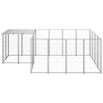 vidaXL Padoc pentru câini, argintiu, 6,05 m², oțel vidaXL Padoc pentru câini, argintiu, 6,05 m², oțel