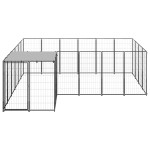 vidaXL Padoc pentru câini, negru, 8,47 m², oțel vidaXL Padoc pentru câini, negru, 8,47 m², oțel