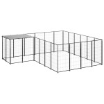 vidaXL Padoc pentru câini, negru, 8,47 m², oțel vidaXL Padoc pentru câini, negru, 8,47 m², oțel