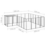 vidaXL Padoc pentru câini, negru, 8,47 m², oțel vidaXL Padoc pentru câini, negru, 8,47 m², oțel