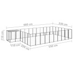 vidaXL Padoc pentru câini, negru, 19,36 m², oțel vidaXL Padoc pentru câini, negru, 19,36 m², oțel