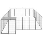 vidaXL Padoc pentru câini, negru, 22,99 m², oțel vidaXL Padoc pentru câini, negru, 22,99 m², oțel