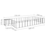 vidaXL Padoc pentru câini, negru, 22,99 m², oțel vidaXL Padoc pentru câini, negru, 22,99 m², oțel