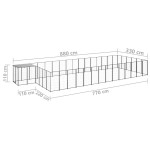 vidaXL Padoc pentru câini, negru, 26,62 m², oțel