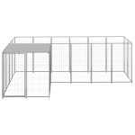 vidaXL Padoc pentru câini, argintiu, 4,84 m², oțel vidaXL Padoc pentru câini, argintiu, 4,84 m², oțel
