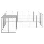 vidaXL Padoc pentru câini, argintiu, 8,47 m², oțel vidaXL Padoc pentru câini, argintiu, 8,47 m², oțel