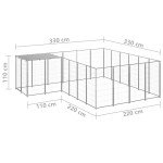 vidaXL Padoc pentru câini, argintiu, 8,47 m², oțel vidaXL Padoc pentru câini, argintiu, 8,47 m², oțel