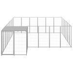 vidaXL Padoc pentru câini, argintiu, 12,1 m², oțel vidaXL Padoc pentru câini, argintiu, 12,1 m², oțel