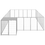 vidaXL Padoc pentru câini, argintiu, 19,36 m², oțel vidaXL Padoc pentru câini, argintiu, 19,36 m², oțel