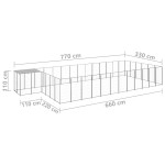 vidaXL Padoc pentru câini, argintiu, 22,99 m², oțel vidaXL Padoc pentru câini, argintiu, 22,99 m², oțel