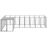 vidaXL Padoc pentru câini, negru, 6,05 m², oțel