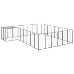 vidaXL Padoc pentru câini, negru, 15,73 m², oțel vidaXL Padoc pentru câini, negru, 15,73 m², oțel