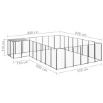 vidaXL Padoc pentru câini, negru, 15,73 m², oțel vidaXL Padoc pentru câini, negru, 15,73 m², oțel