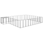 vidaXL Padoc pentru câini, negru, 25,41 m², oțel vidaXL Padoc pentru câini, negru, 25,41 m², oțel
