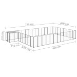 vidaXL Padoc pentru câini, negru, 30,25 m², oțel vidaXL Padoc pentru câini, negru, 30,25 m², oțel