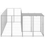 vidaXL Padoc pentru câini, argintiu, 6,05 m², oțel vidaXL Padoc pentru câini, argintiu, 6,05 m², oțel