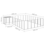 vidaXL Padoc pentru câini, argintiu, 15,73 m², oțel vidaXL Padoc pentru câini, argintiu, 15,73 m², oțel