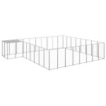 vidaXL Padoc pentru câini, argintiu, 20,57 m², oțel vidaXL Padoc pentru câini, argintiu, 20,57 m², oțel
