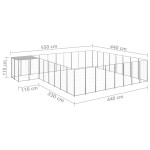 vidaXL Padoc pentru câini, argintiu, 20,57 m², oțel vidaXL Padoc pentru câini, argintiu, 20,57 m², oțel