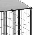 vidaXL Padoc pentru câini, negru, 7,26 m², oțel vidaXL Padoc pentru câini, negru, 7,26 m², oțel