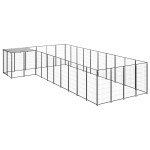 vidaXL Padoc pentru câini, negru, 13,31 m², oțel vidaXL Padoc pentru câini, negru, 13,31 m², oțel