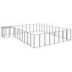 vidaXL Padoc pentru câini, negru, 25,41 m², oțel