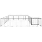 vidaXL Padoc pentru câini, negru, 25,41 m², oțel