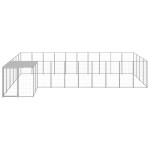 vidaXL Padoc pentru câini, argintiu, 13,31 m², oțel vidaXL Padoc pentru câini, argintiu, 13,31 m², oțel