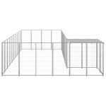 vidaXL Padoc pentru câini, argintiu, 19,36 m², oțel vidaXL Padoc pentru câini, argintiu, 19,36 m², oțel