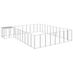vidaXL Padoc pentru câini, argintiu, 25,41 m², oțel vidaXL Padoc pentru câini, argintiu, 25,41 m², oțel