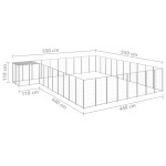 vidaXL Padoc pentru câini, argintiu, 25,41 m², oțel vidaXL Padoc pentru câini, argintiu, 25,41 m², oțel
