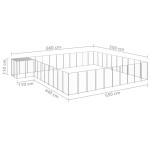 vidaXL Padoc pentru câini, argintiu, 31,46 m², oțel vidaXL Padoc pentru câini, argintiu, 31,46 m², oțel