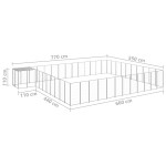 vidaXL Padoc pentru câini, argintiu, 37,51 m², oțel