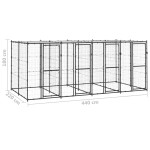 vidaXL Padoc pentru câini de exterior cu acoperiș, 9,68 m², oțel vidaXL Padoc pentru câini de exterior cu acoperiș, 9,68 m², oțel