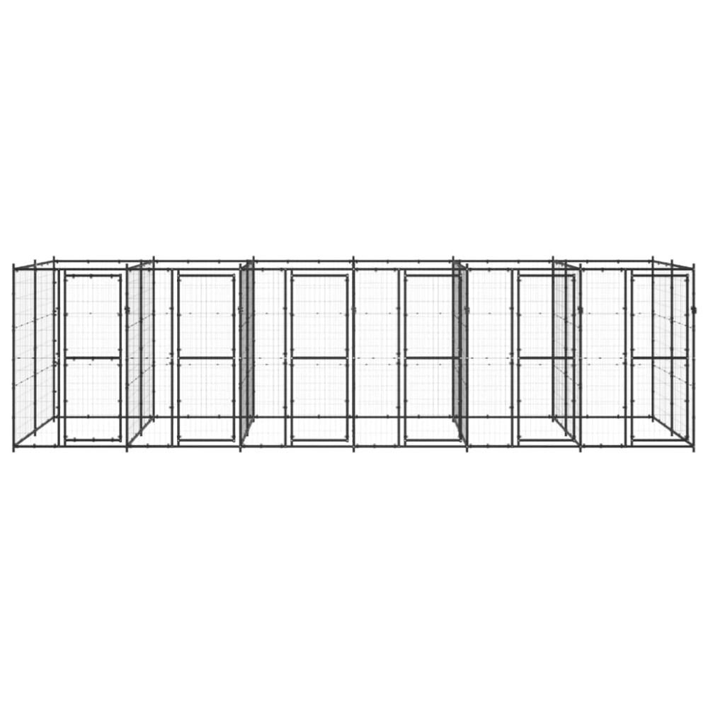 vidaXL Padoc pentru câini de exterior, 14,52 m², oțel