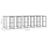 vidaXL Padoc pentru câini de exterior, 14,52 m², oțel vidaXL Padoc pentru câini de exterior, 14,52 m², oțel