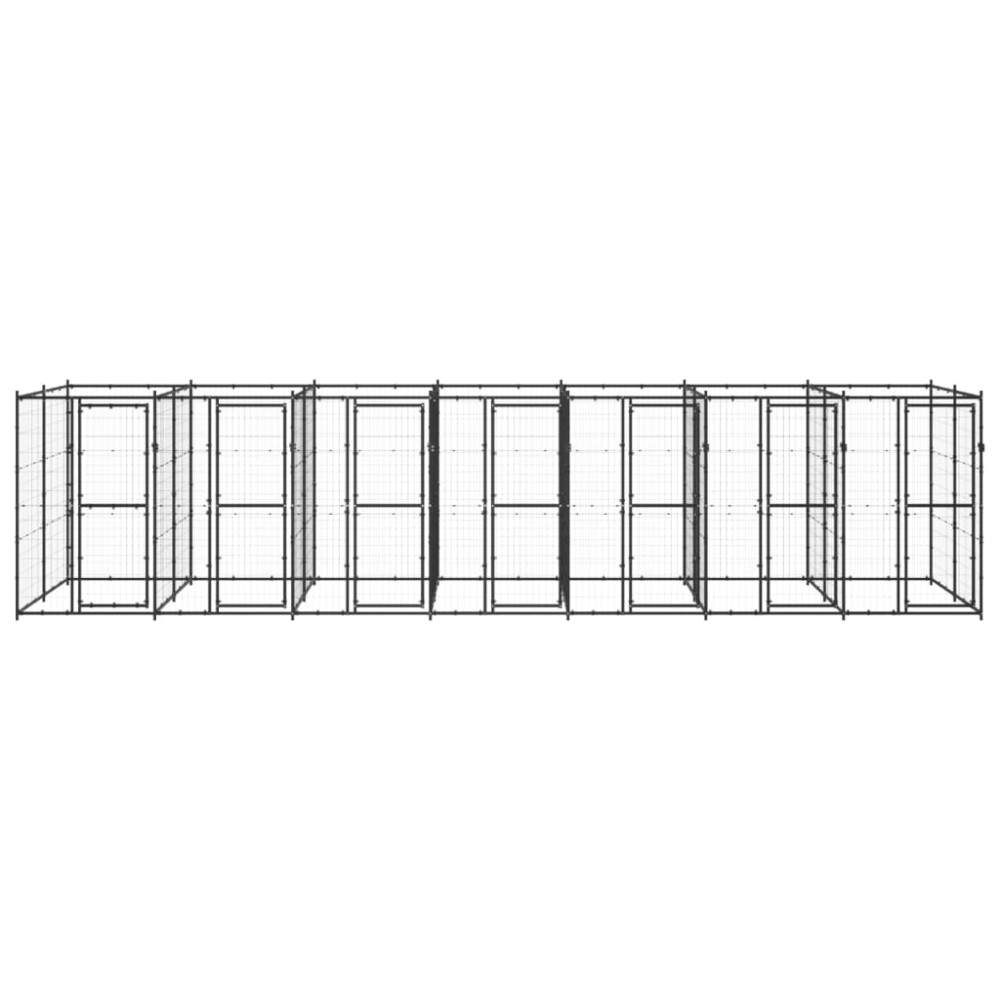 vidaXL Padoc pentru câini de exterior, 16,94 m², oțel