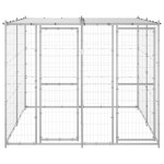 vidaXL Padoc câini de exterior cu acoperiș, 4,84 m², oțel galvanizat vidaXL Padoc câini de exterior cu acoperiș, 4,84 m², oțel galvanizat