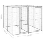 vidaXL Padoc câini de exterior cu acoperiș, 4,84 m², oțel galvanizat vidaXL Padoc câini de exterior cu acoperiș, 4,84 m², oțel galvanizat