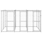 vidaXL Padoc câini de exterior cu acoperiș, 7,26 m², oțel galvanizat vidaXL Padoc câini de exterior cu acoperiș, 7,26 m², oțel galvanizat