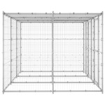 vidaXL Padoc câini de exterior cu acoperiș, 7,26 m², oțel galvanizat vidaXL Padoc câini de exterior cu acoperiș, 7,26 m², oțel galvanizat
