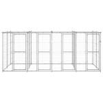 vidaXL Padoc câini de exterior cu acoperiș, 9,68 m², oțel galvanizat
