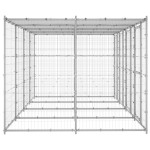 vidaXL Padoc câini de exterior cu acoperiș, 9,68 m², oțel galvanizat